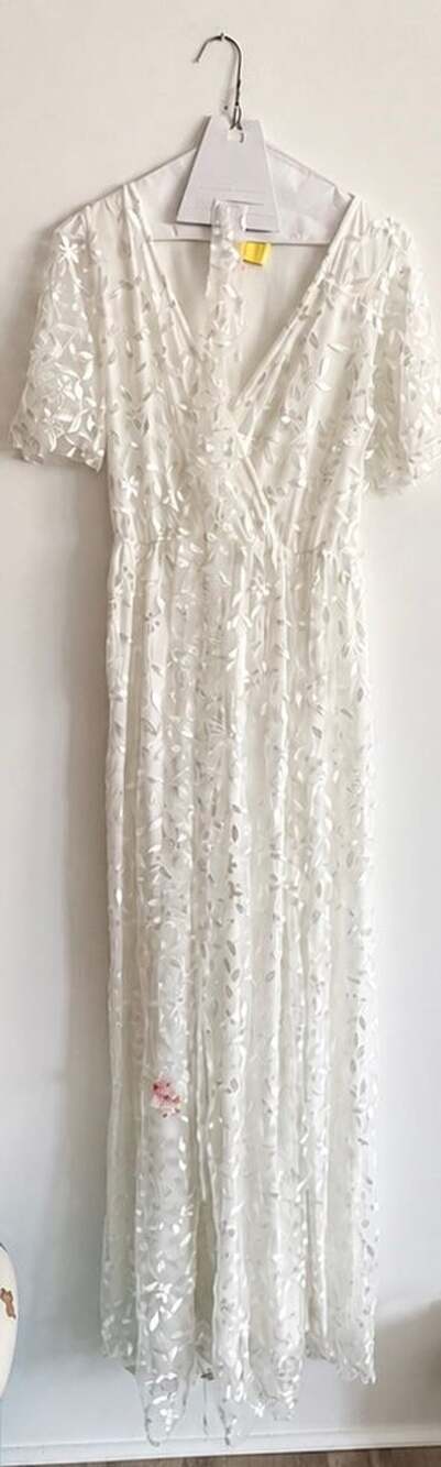 Baltic Born Marseille Embossed Maxi Dress White L
